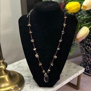 LC Lauren Conrad Brown and Cream Shell Pendant Necklace